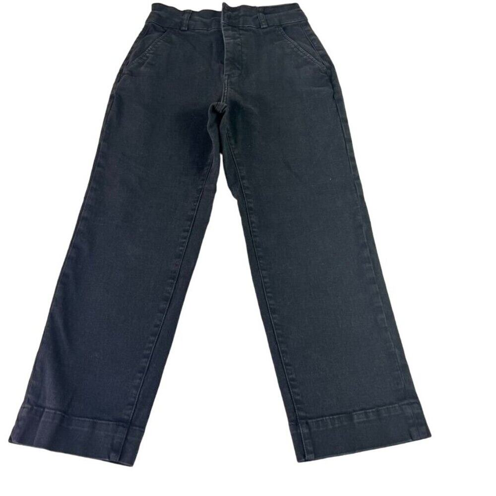 Everlane Jeans Women's Size 2 Black Cropped High Waist Straight Organic Cotton - Picture 2 of 13